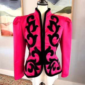 Vintage Farinae Pink and Black Glam Jacket